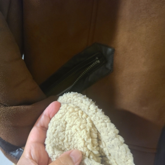 Zara Suede Sherpa-lined jacket - Picture 6 of 8